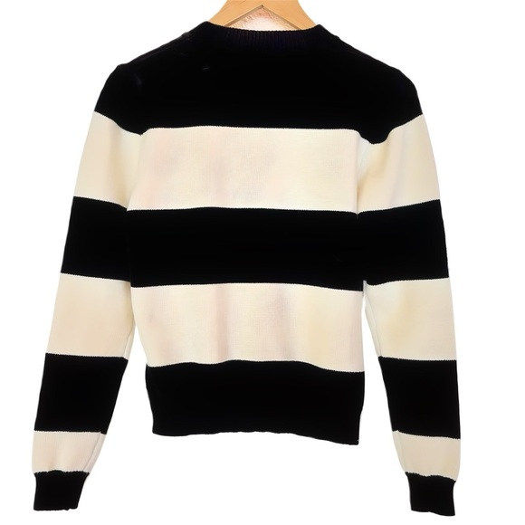 SHEIN Black and White Striped Crew Neck Sweater - Picture 3 of 4